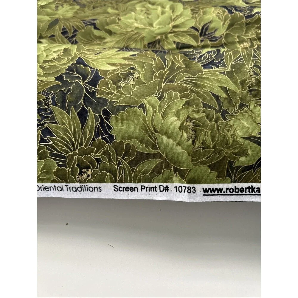 Robert Kaufman  Cotton Quilting Sewing Fabric Oriental Traditions Green Floral